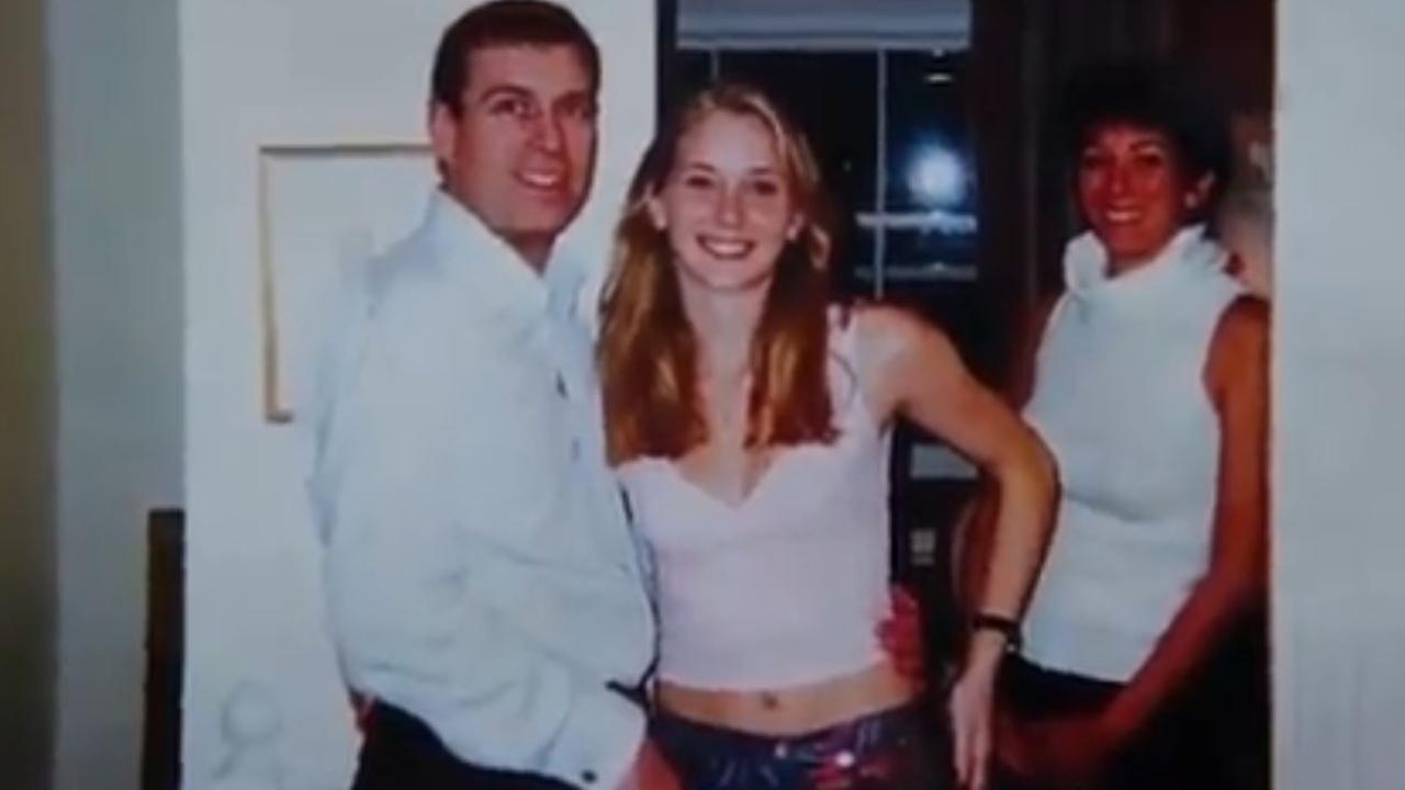 Prince Andrew, a 17-yearold Virginia Roberts (now Virginia Giuffre) and Ghislaine Maxwell pictured in London. Picture: 60 Minutes