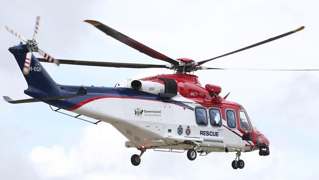 The Rescue 510 helicopter attended the scene yesterday. PICTURE: BRENDAN RADKE