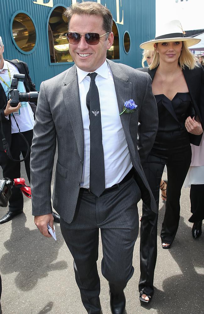 Karl Stefanovic and Jasmine Yarborough at Derby Day. Picture: Ian Currie