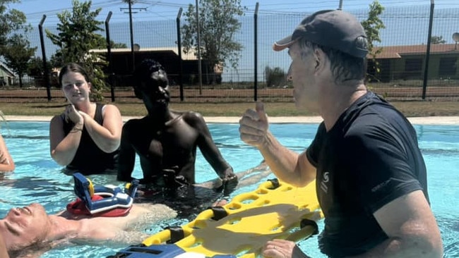 The Y Australia's Northern Territory aquatic programs director, Rob West, travelled to Wadeye in early October to train up a new batch of local lifeguards. Picture: Facebook/ Remote Pools Project