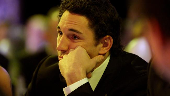 Billy Slater watches the 2008 Dally M Awards and his face says it all.