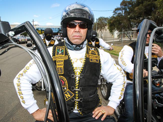 The Comanchero Motorcycle Club on their annual ride 2012, where Jay Malkoun, former president, took part. 