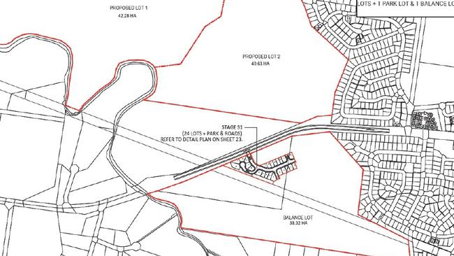 If approved the estate will be opened in several stages, with the first to include 22 lots on the southern side of Glastonbury Rd.