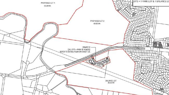 If approved the estate will be opened in several stages, with the first to include 22 lots on the southern side of Glastonbury Rd.