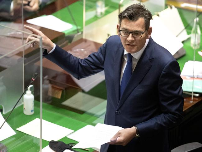 Daniel Andrews during question time at Victorian state parliament. Picture: NCA NewsWire / David Geraghty