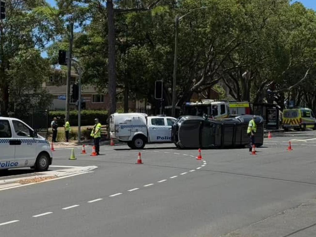 The collision ocurred on the corner of Cressy Rd and Victoria Rd in Ryde about 12.20pm on Monday. Picture: Facebook.