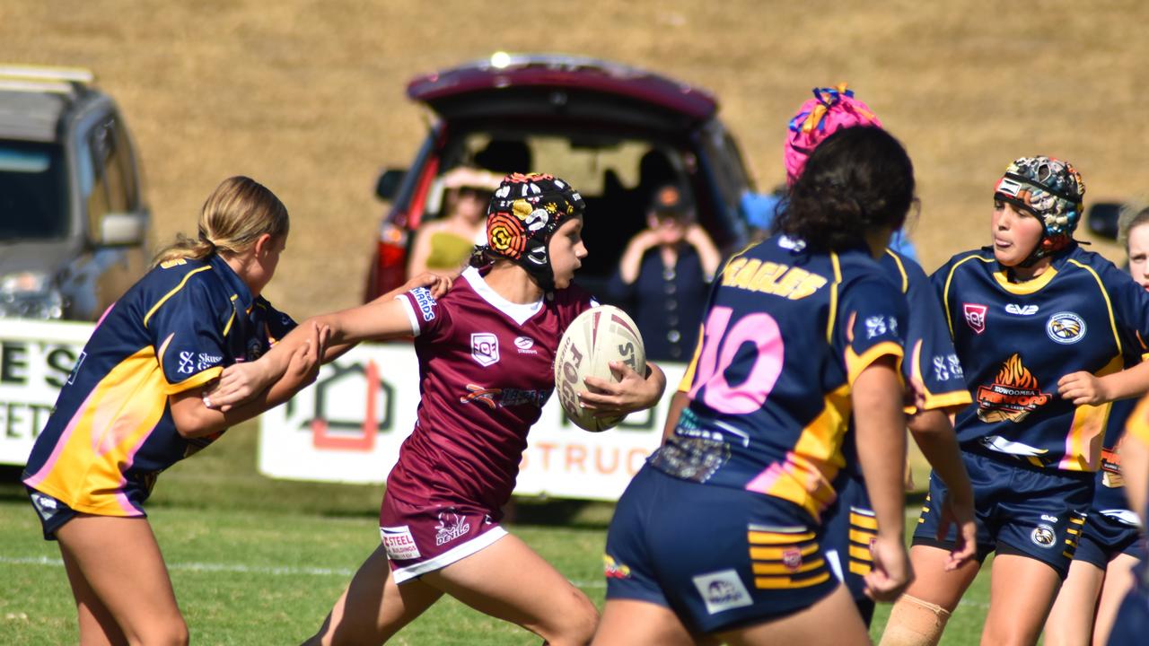 Allie Egel takes the ball downfield for Dalby. Picture: contributed