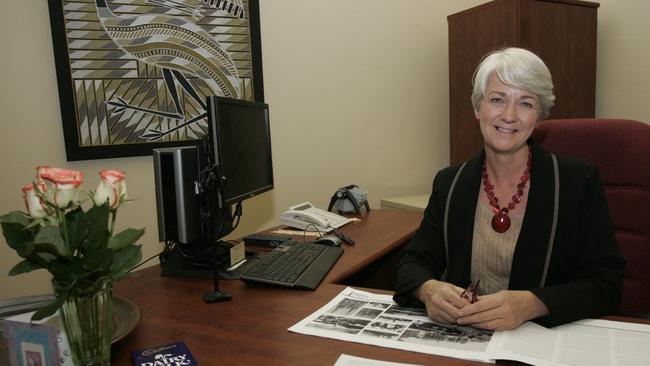 Mayor Margaret Strelow sitting behind the desk in her office after official announcement of her election in 2012. Photo Sharyn O'Neill / The Morning Bulletin