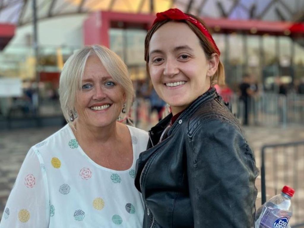 Rod Stewart and Cyndi Lauper fans outside the Adelaide Entertainment Centre. Picture: Agnes Gichuhi