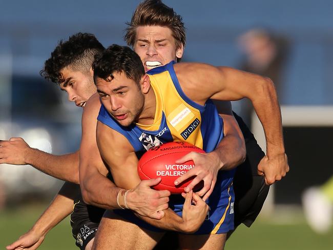 Western Bulldogs’ mature-age recruit Ben Cavarra in action for Williamstown in the VFL.