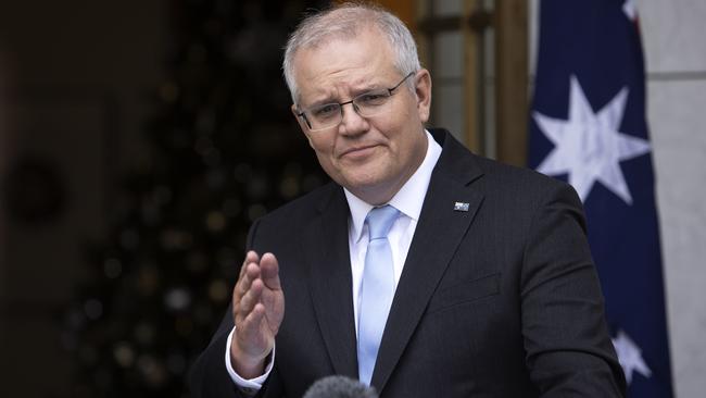 Scott Morrison says the update to the anthem’s second line was made for ‘all Australians’. Picture: Gary Ramage