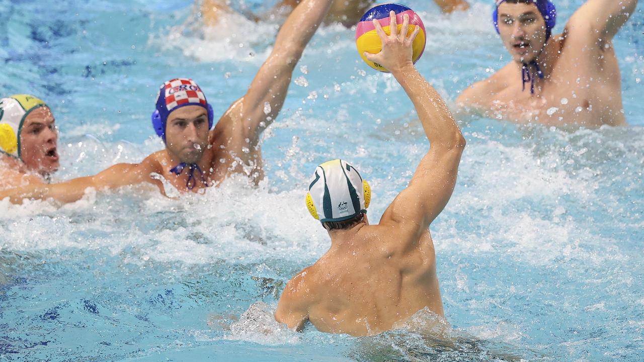 Aidan Roach taking a shot for Australia at the Tokyo Olympics.