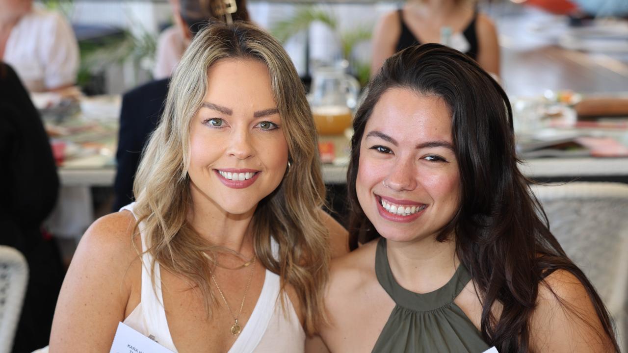 Isabella Bassanelli and Karaoke Hamilton at the Gold Coast Women in Tourism Breakfast at Southport Yacht Club for Gold Coast at Large. Picture: Portia Large