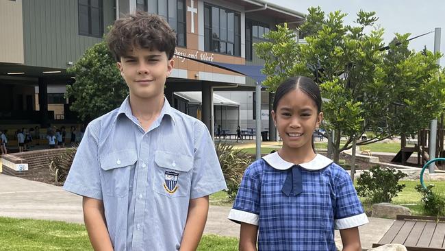 Our Lady of Rosary Primary school captains for 2024 Bruno Sanchez Sanz (left) and Avarie Joson. Picture: Supplied.