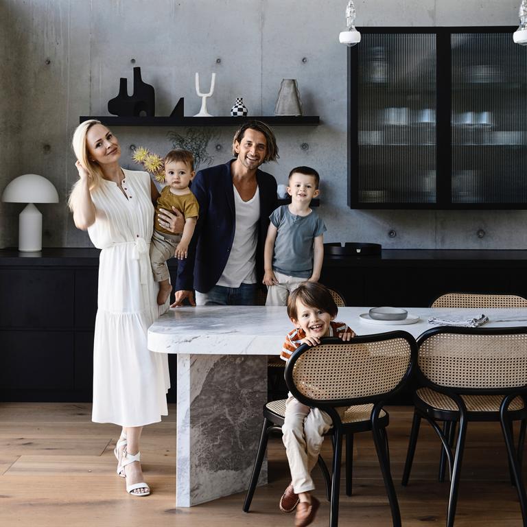 Joey Scandizzo's pictured with his family at the home.