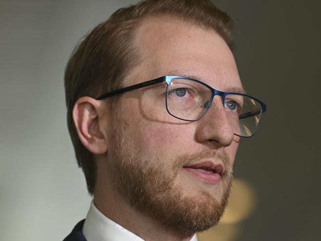 Opposition home affairs spokesman James Paterson says ‘it is not the role of a Liberal frontbencher to act as a spokesman for a Labor MP’. Picture: NewsWire / Martin Ollman