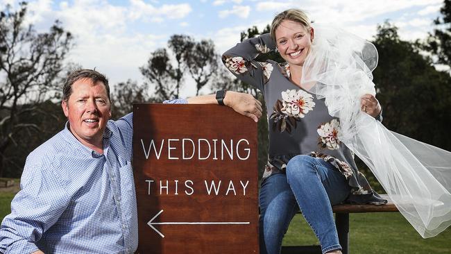 Angus Campbell and his partner Danae Reed at their Woodside Home. Picture SARAH REED