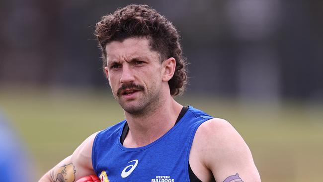 Tom Liberatore caused a worry when he limped off the track during match sim. Picture: Michael Klein