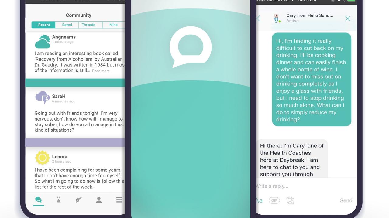 Hello Sunday Morning's Daybreak app provides professional and community support to people trying to change their relationship with alcohol.