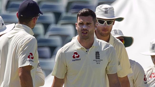 England's James Anderson took 4-27 off 13 overs.