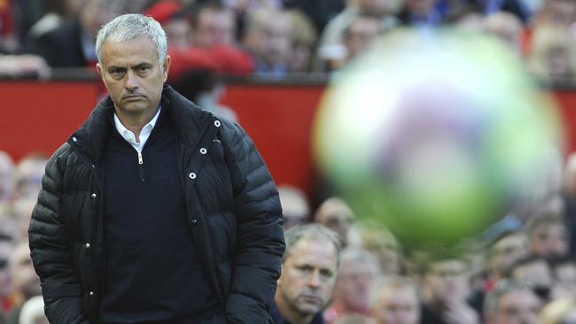 Manchester United manager Jose Mourinho follows the game during the English Premier League soccer match between Manchester United and Stoke City at Old Trafford in Manchester, England, Sunday, Oct. 2, 2016. (AP Photo/Rui Vieira)