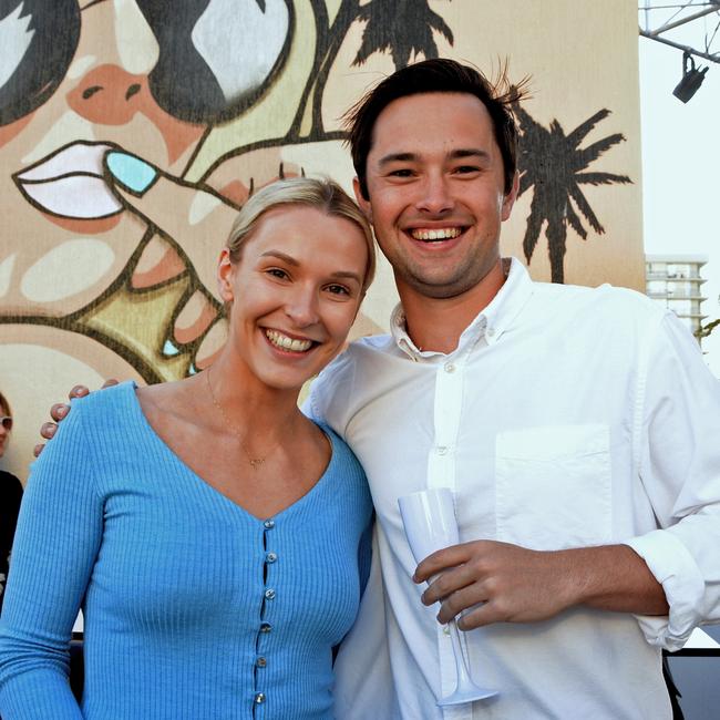 Flynn Loft and Lily Gray at the opening of Cali Beach Club, Surfers Paradise. Picture: Regina King