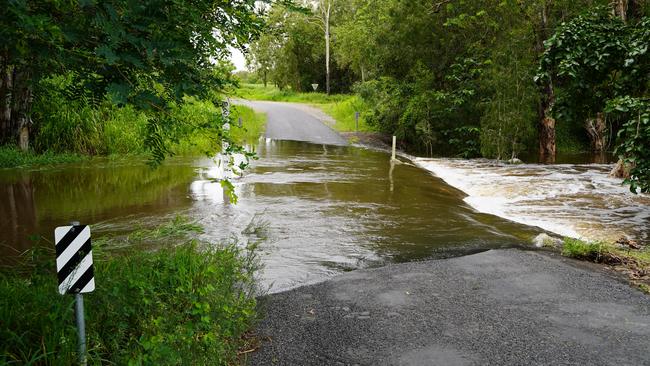 Flooding over Barrie Lane at Homebush (near Mackay). Picture: Heidi Petith