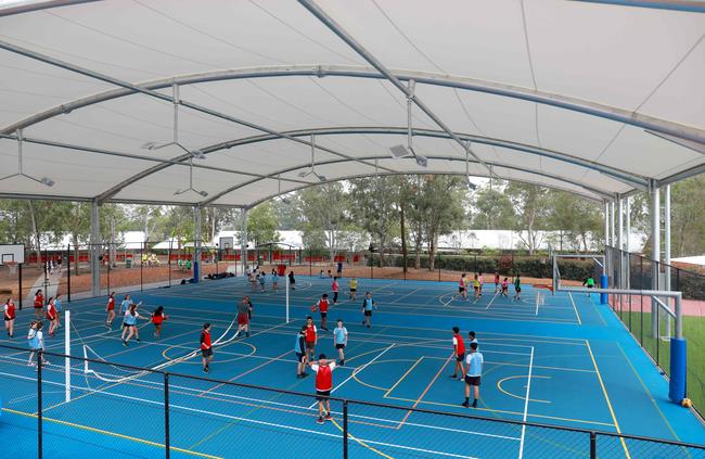 The basketball courts are a drawcard at Cherrybrook Technology High School. Picture: Angelo Velardo