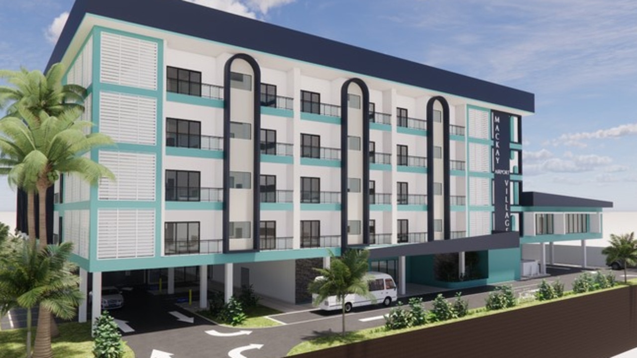 Design renders for a proposed workers accommodation precinct at Mackay Airport. Picture: Greater Whitsunday Communities