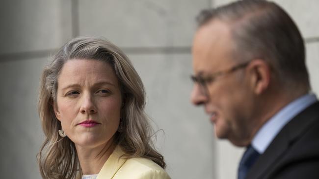 ​Home Affairs Minister Clare O’Neil and Prime Minister Anthony Albanese. Picture: NCA NewsWire / Martin Ollman