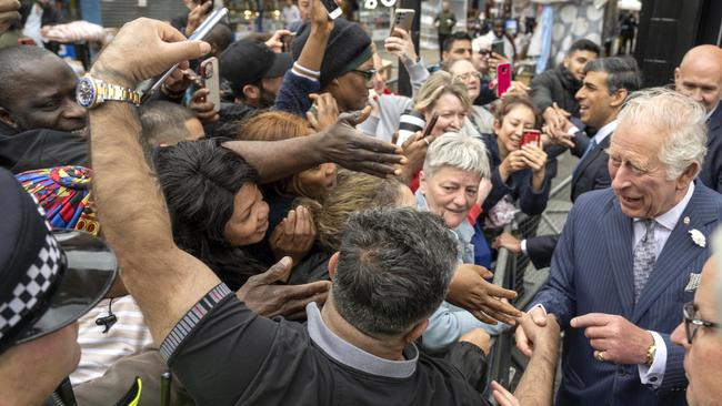 Prince Charles was met by large, delighted crowds on May 11. Picture: Paul Grover – WPA Pool/Getty Images