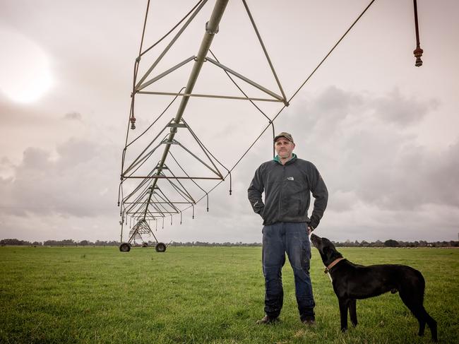 Andy McNaughton on his irrigated sheep farm at Stratford in Victoria. Andy is a finalist for The Weekly Times Coles Sheep Farmer of the Year. Picture: LAURA FERGUSON