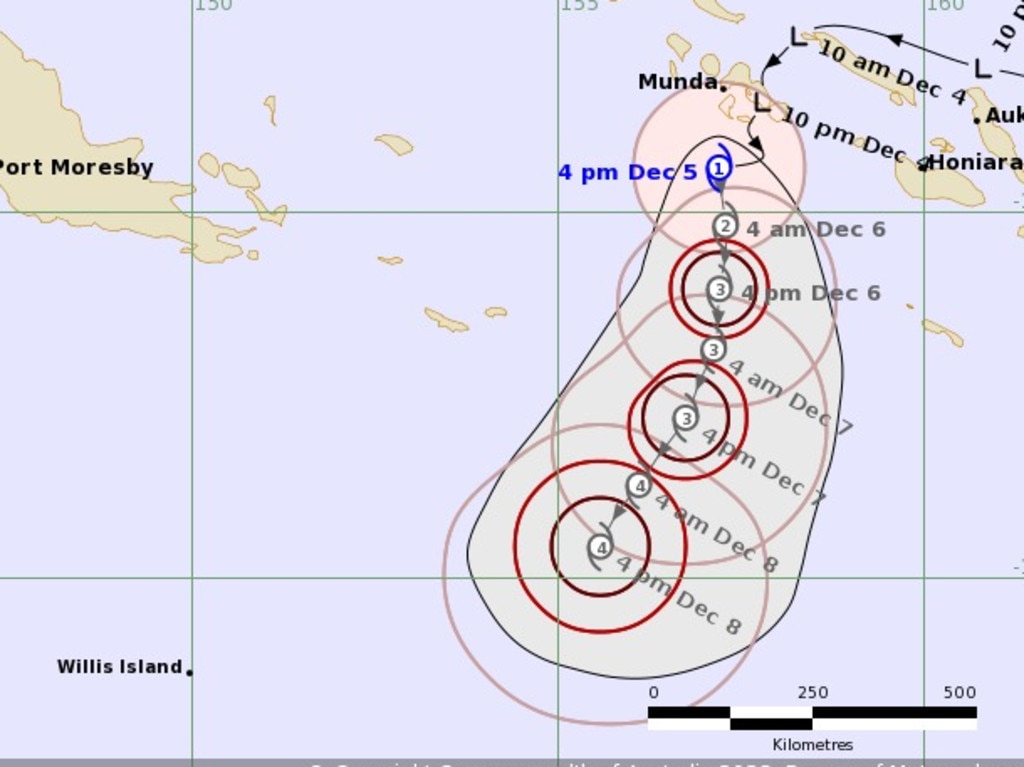 The possible track map of Cyclone Jasper over the coming days. Picture: BOM.