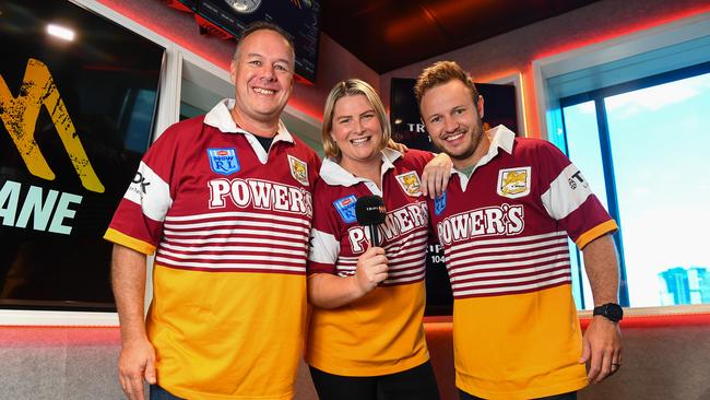 Liam, Leisel Jones &amp; Dobbo. Picture: Triple M