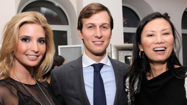 Wendi Deng. (R) with Ivanka Trump and Jared Kushner. Picture: Getty Images.