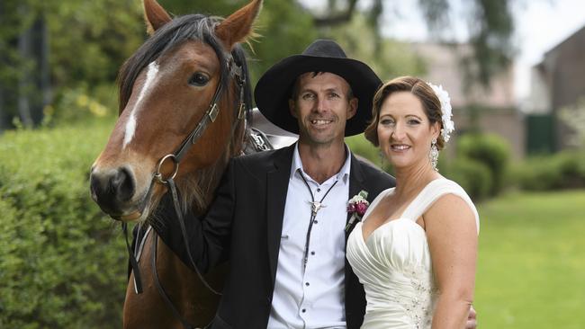 Sean and Susan on their “wedding” day. Picture: Channel 9