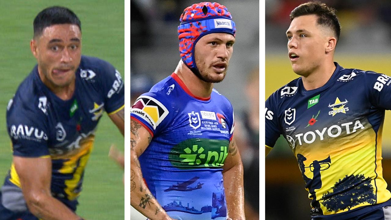 Valentine Holmes, Kalyn Ponga and Scott Drinkwater.