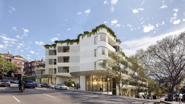 An artist’s impression of Fortis’s planned boutique apartment development at 2-10 Bay St, Double Bay.