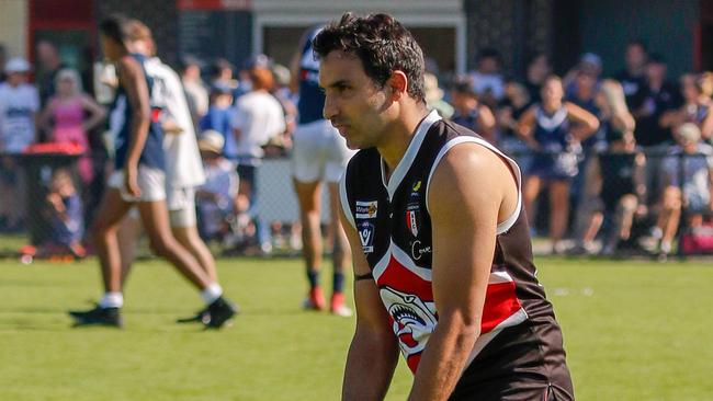 Trent Dennis-Lane in action for Bonbeach in the MPNFL. Picture: Aaron Cook