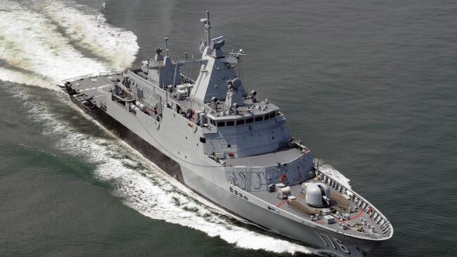 A file photo of a Malaysian offshore patrol vessel, similar to the ones that will be built in Adelaide and Western Australia.