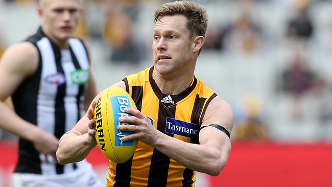 Sam Mitchell claimed his fifth Peter Crimmins Medal. Picture: Michael Klein