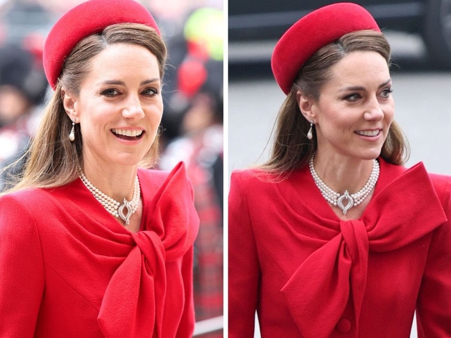 The Princess of Wales made a stunning appearance at the Commonwealth Day service in London on Monday.