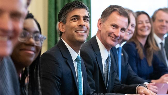 Prime Minister Rishi Sunak and Chancellor of the Exchequer Jeremy Hunt at Downing Street. Picture: AFP