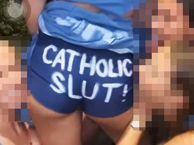 Screenshots of seniors from an elite girls’ school who posted “explicit and deplorable” images on social media. Source: Supplied.