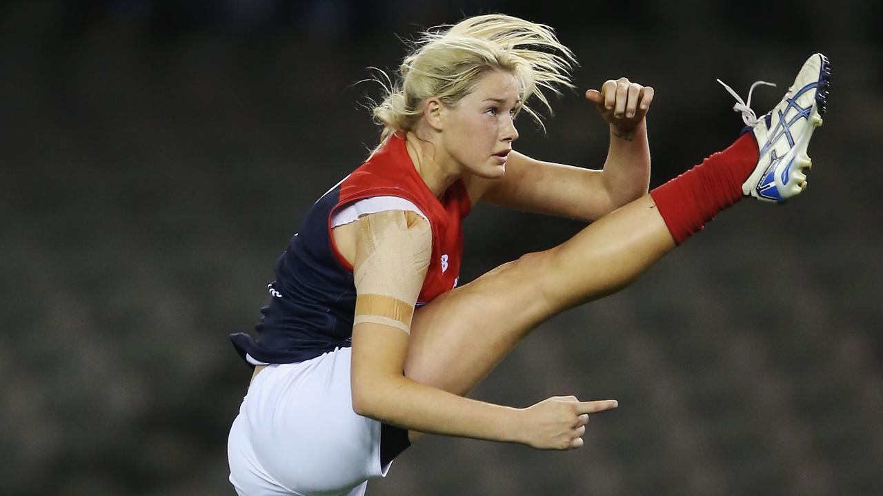 Tayla Harris will be back in a Melbourne jumper. Picture: Michael Dodge