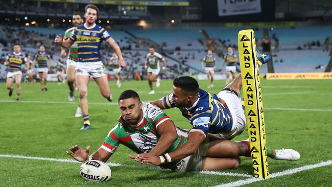 South Sydney’s Robert Jennings scored four tries against the Eels last time the two teams met. Picture: Getty Images