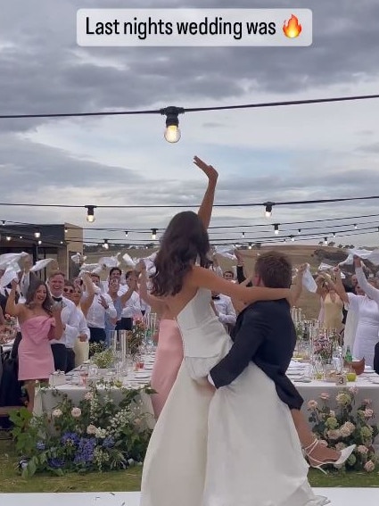 The wedding of Jordan Dawson and Milly Dutton. Picture: Aaron Knight Photography/Instagram