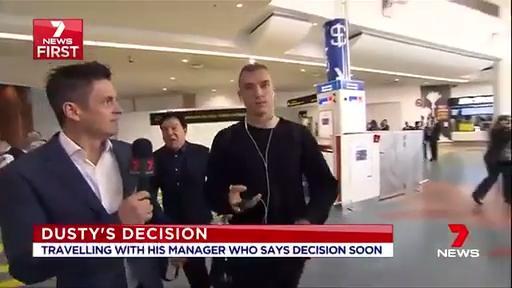 Dustin Martin arrives in New Zealand