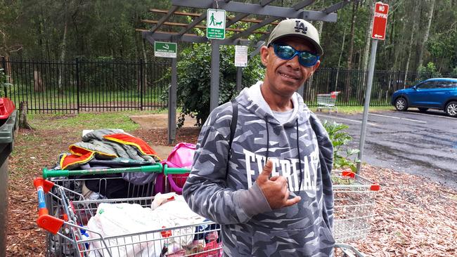 Rick Morris at the community village in Coffs Harbour recently. He was at the village to use the washing machines at Pete's Place. Photo by Janine Watson