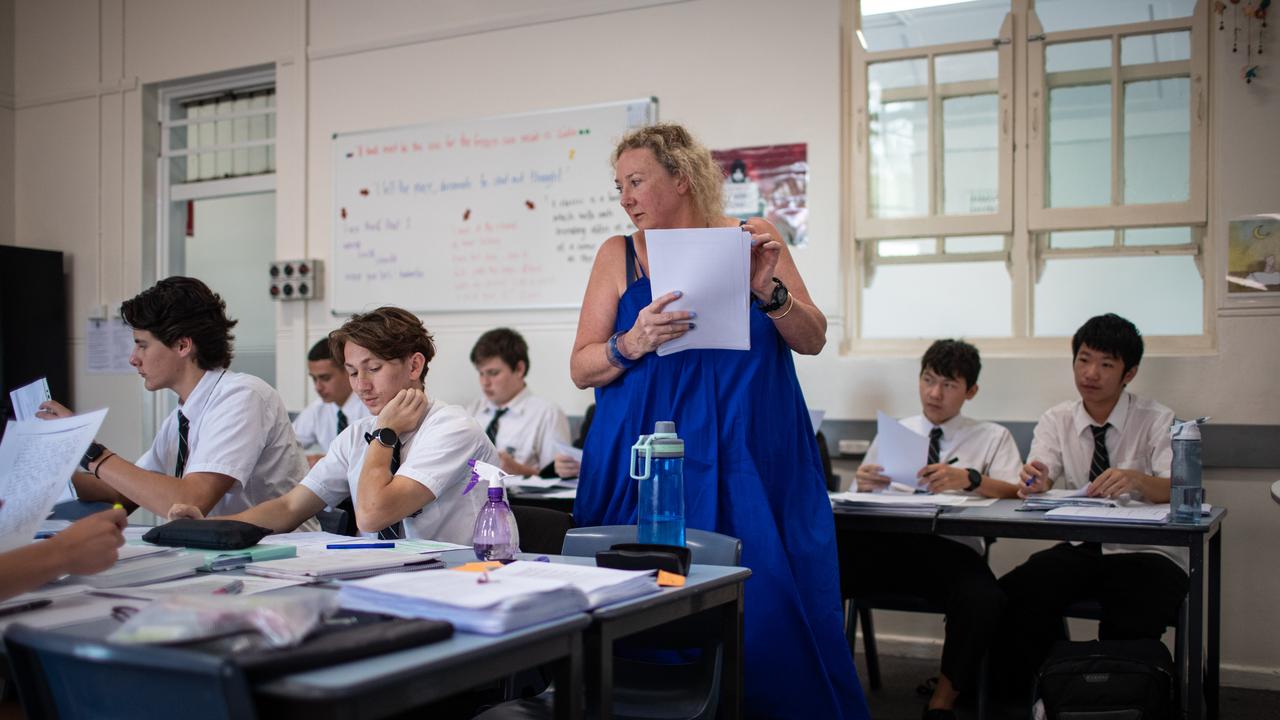 Alex Whitting at Ashfield Boys High School during her Year 11 English Extension Class. Picture: Julian Andrews